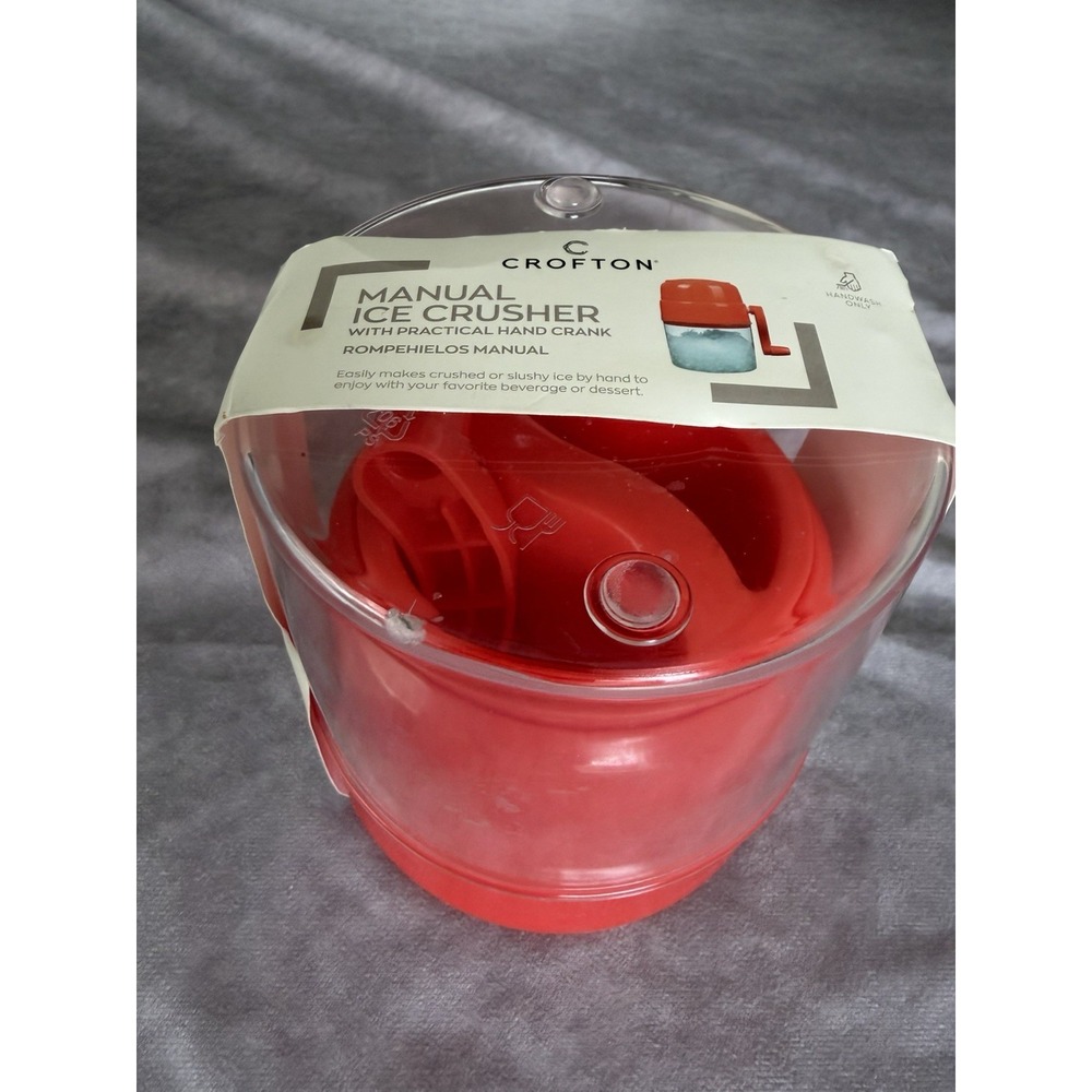 Crofton Manual Ice Crusher Hand Crank Slushy Ice Maker Red New